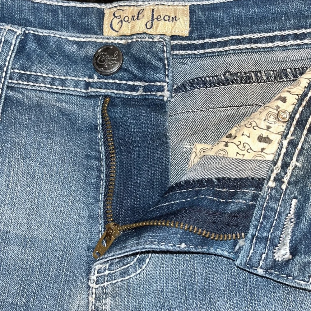 Earl Women’s Mid Rise Medium Wash Embellished‎ Bootcut Jeans Sz 6 Western Bling